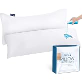 Waterproof Pillow Protector Body Size 2 Pack, Body Pillow Cover with Zipper 21"x 55" Pillow Protector Pillow Covers Encasement Pillow Case White