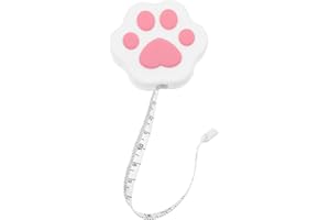 Tofficu Mini Retractable Cat Paw Tape Measure for Body Measurements, Pocket Tailor Measuring Tape with Pink