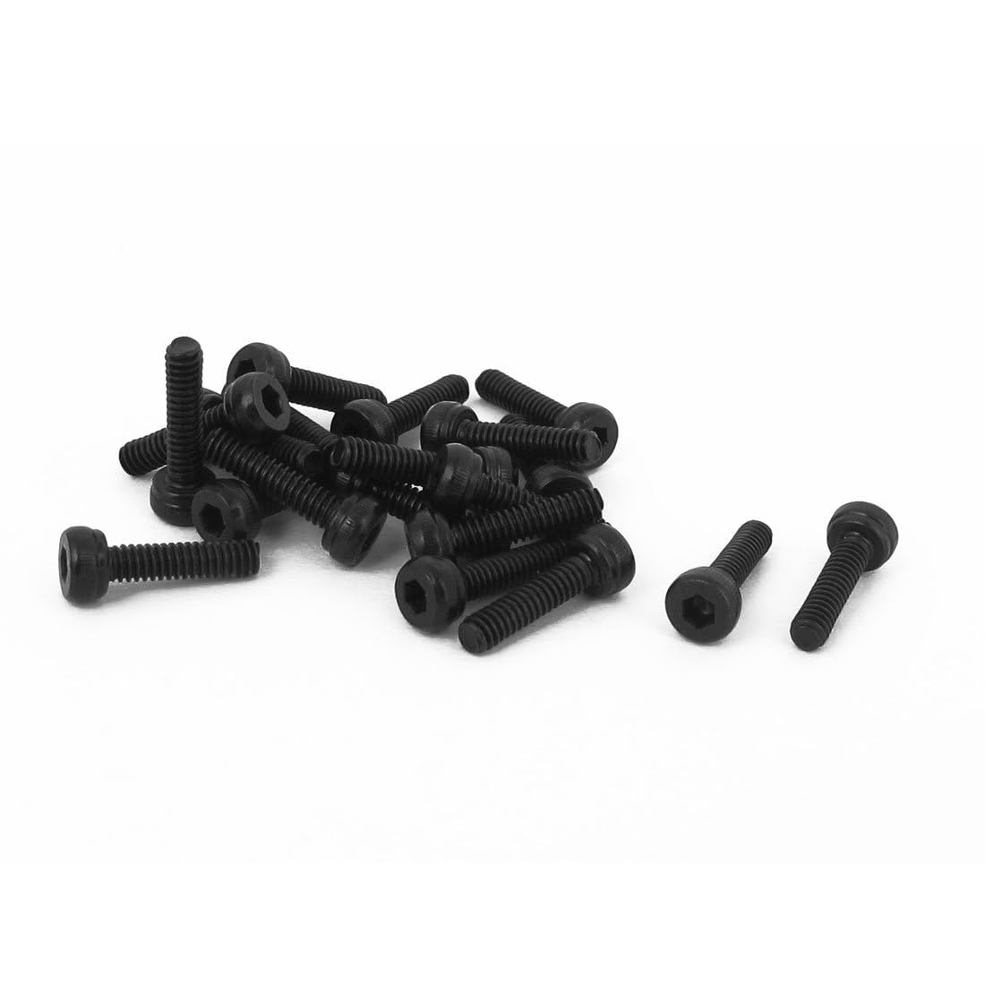 TOP-VIGOR 20Pcs Hexagon Socket Head Cap Screws, M2 x 8mm 12.9 Alloy Steel Replacement Machine Fastener Screws, Fully Thread for Bicycle Motorcycle Repair, Professionals Landlords Repairmen, Black
