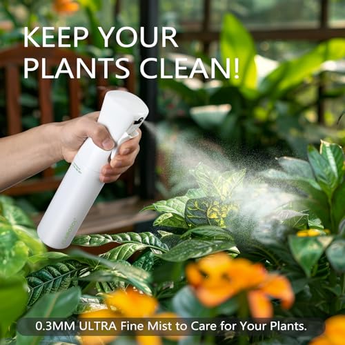 FLAIROSOL A Original Plant Spray Bottle for Outdoor Use, 0.3mm Fine Mist, Continuous Spray Bottles, Patented Technology, 300ml (White with Green Letters)