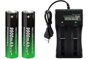 CPZZ 3.7 Volt Battery Rechargeable 3.7v 18650 Rechargeable Battery,2bay,2pack Flat top Battery 1225