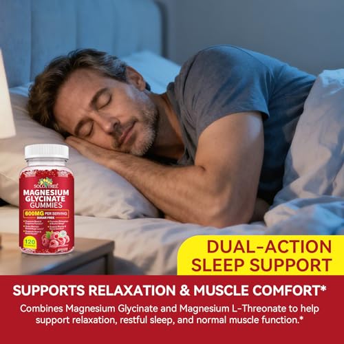 120 Count Magnesium Glycinate Gummies, High Absorption Magnesium Supplement for Women,Men and Kids, Support Sleep,Muscle and Relaxation,Sugar Free