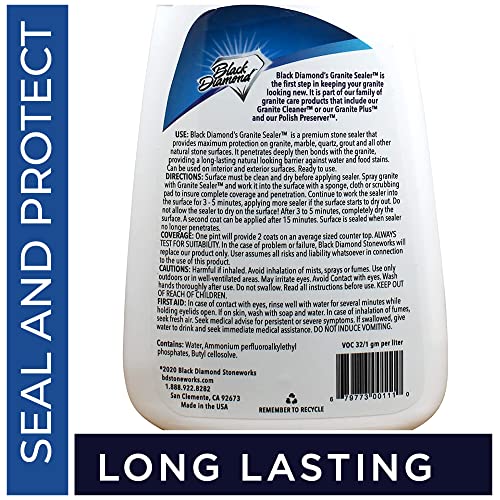 Black Diamond Stoneworks Granite Sealer Seals and Protects, Granite