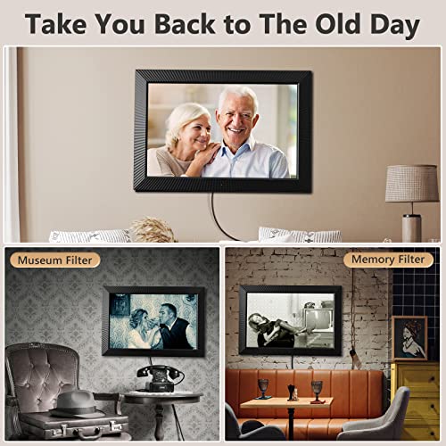 17 Inch Digital Picture Frame - Benibela 2.4G/5G Dual WiFi AI Smart Electronic Photo Frame, Remote & App Control, Motion Sensor, Wall Mounted, 32GB, Share Video via App Cloud Email USB(16:10)