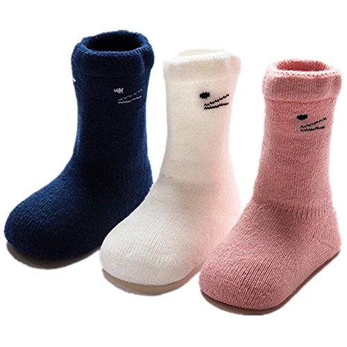 Zaples Unisex Baby Socks 3-Pack Soft Cotton Warm Winter Infant & Toddler Socks