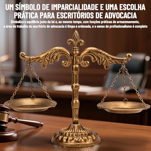 Balança Da Justiça de Metal, Balança de Equilíbrio de Peso Antiga, Libra de Estilo Vintage, Bandeja de Metal Estilo Vintage