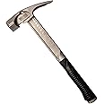 Boss Hammer 14 oz. Pro Series Titanium Hammer with Over-Molded No-Slip Rubber Grip - Construction Grade, Dual Side Nail Pullers, Smooth Face - Made in the USA - BH14TIS
