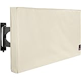 iBirdie Outdoor Waterproof and Weatherproof TV Cover for 52 to 55 inch Outside Flat Screen TV - Beige 600D Thick Fabric TV Sc