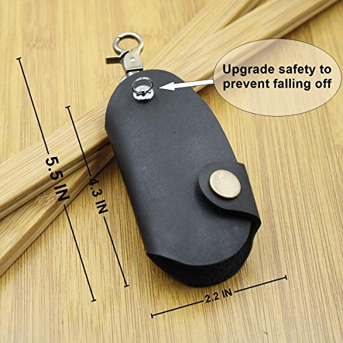 Upgrade Safety to Prevent Falling Off Genuine Leather Key Case Car Door