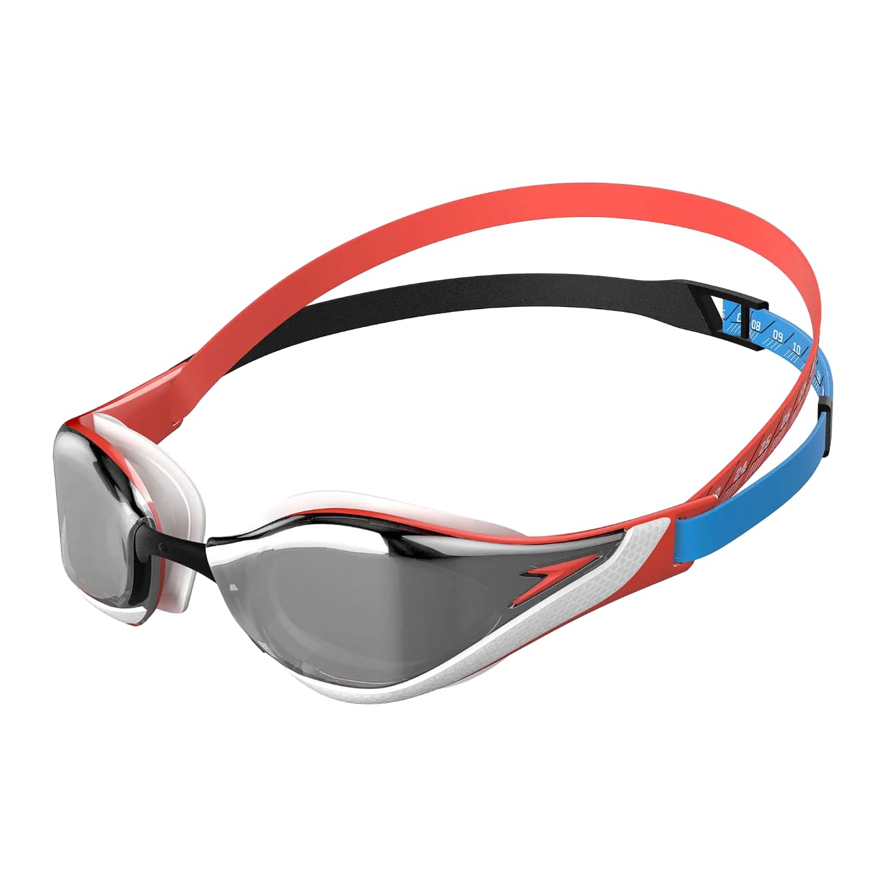Speedo Fastskin Pure Focus Mirror Goggle - Siren Red/Black/White/Picton Blue