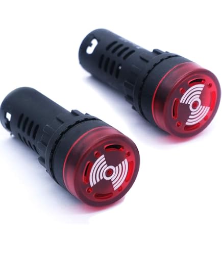 ATI 22mm Red LED Flashing Buzzer Pilot Light - 12V DC Panel Indicator With Alarm
