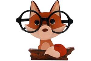 ECOMAID Crative Animal Glasses Holder Stand, Cute Sunglases Display Stand Rack for Home Office Desktop Desk Decor, Wooden Eye