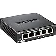 D-Link DES-105/B, Fast Ethernet Switch, 5 Port Unmanaged 10/100 Metal Fanless Desktop or Wall Mount Design