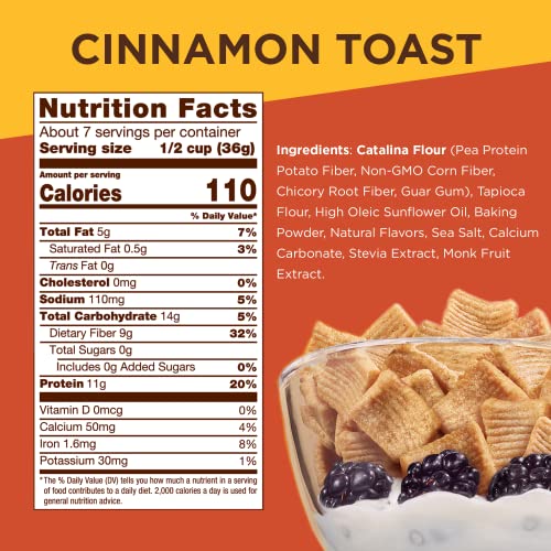 Catalina Crunch Cinnamon Toast Keto Cereal (9oz Bag) Low Carb, Sugar
