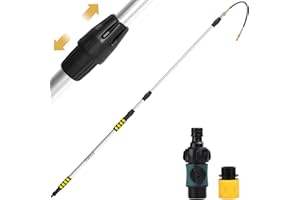 POOPLE Gutter Cleaning Tools from the Ground, 16 Foot Rain Gutter Cleaner Tool, Telescoping Gutter Cleaning Wand, Gutter Cleaning Hose Attachment & Connection Adapter