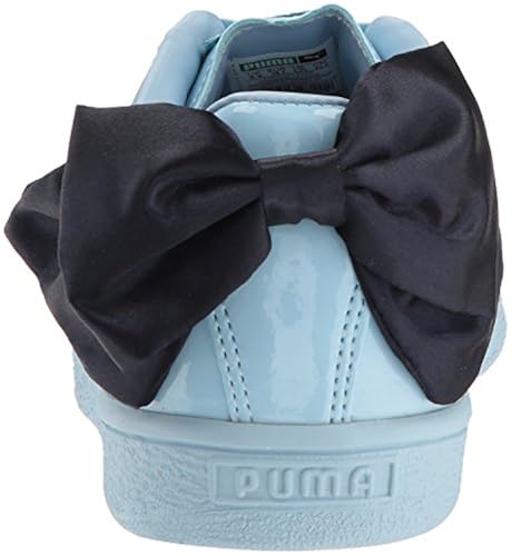 PUMA unisex-baby Basket Bow Patent Kids Sneaker, Cerulean-Peacoat