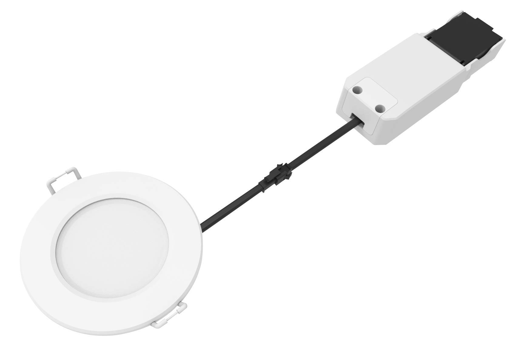 Voltman Recessed Bathroom Spotlight – White – 7 Watts – 3000 K – 100° – with Offset Transformer