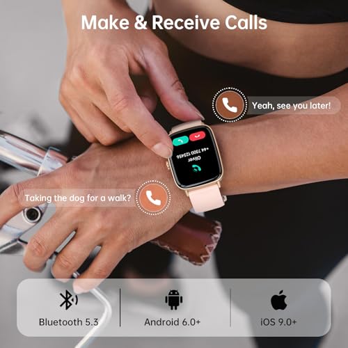 Smart Watches for Women (Answer/Make Calls),1.85" HD Screen Fitness Watch with Bluetooth 5.3,Heart Rate/Sleep/SpO2 Monitor,110+ Sports Modes,IP68 Waterproof Smartwatch,Activity Tracker for Android iOS
