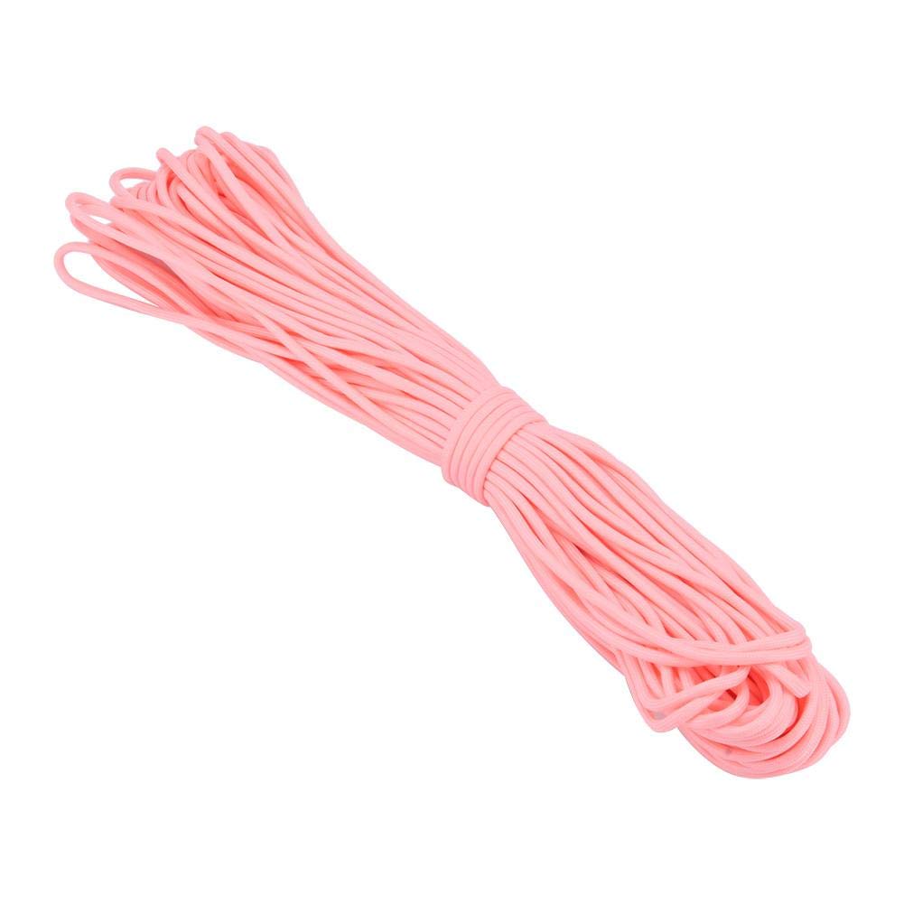 Zerone 100FT/30.48M 9 Strands Outdoor Survival Rope Parachute Cord Bracelet 550lb Luminous Glow in the Dark Tear-proof Camping Hiking Rope in Pink,Emergency