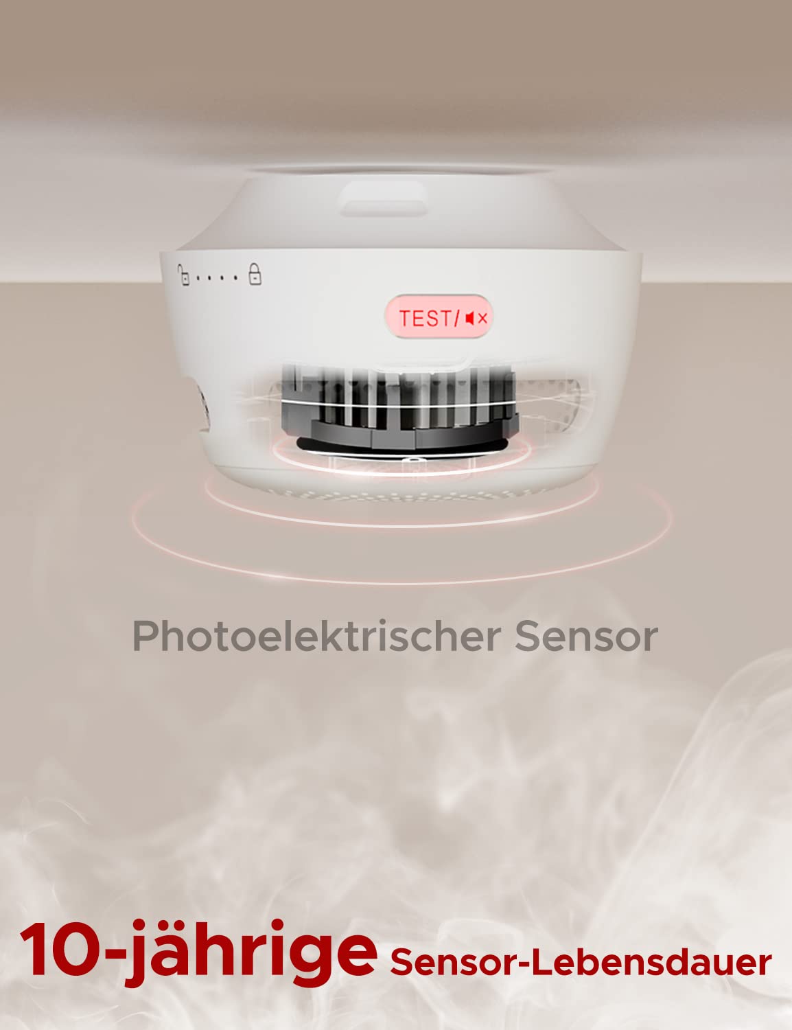 X-Sense Rauchmelder WLAN, entspricht der Norm EN14604, Rauchmelder Smart mit austauschbarer Batterie, Benachrichtigungen über die App, 3 Stück 8