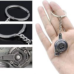 GKmow Pack-1 Car Polished Turbo Keychain, Ring