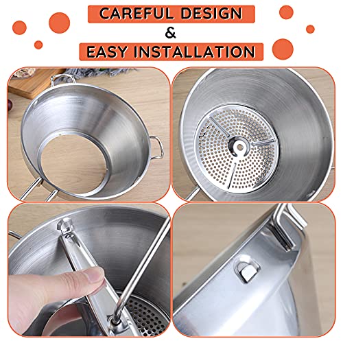 Food Mill Stainless Steel, Rotary Food Mill With 3 Milling Discs, 2