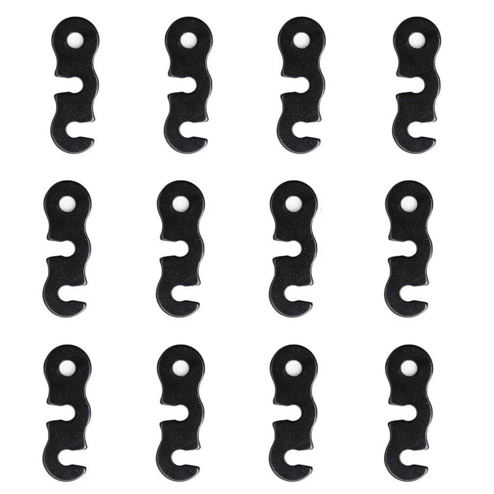 Guoguonb 12 wind rope buckles aluminium three-hole tensioner tent rope tensioner tent accessories cord adjuster tent tensioner rope plate rope tensioner for tent outdoor hiking camping picnic-black