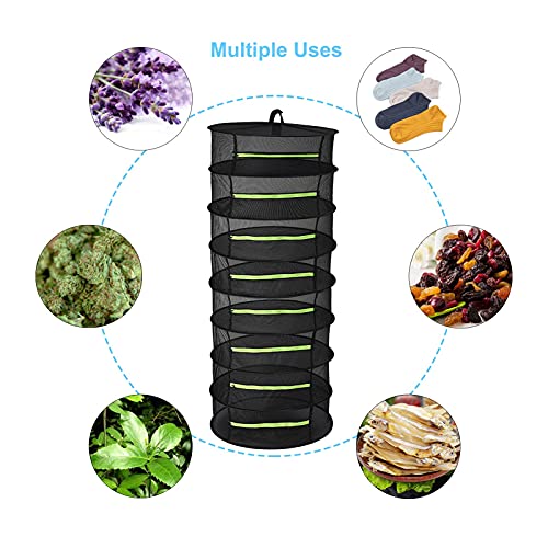 Herb Drying Rack 8 Layer Collapsible Mesh Hanging Drying Net with