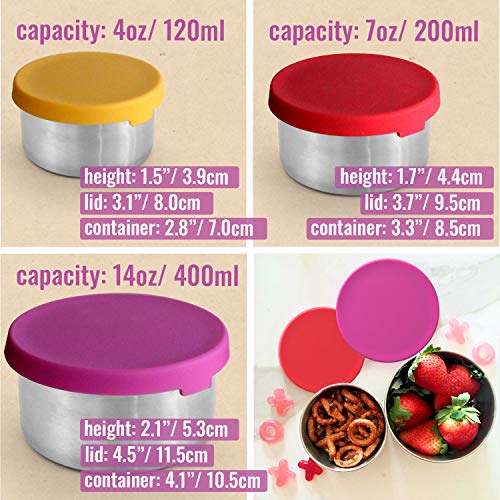 Stainless Steel Snack Containers Plastic Free Leakproof Snack Pots