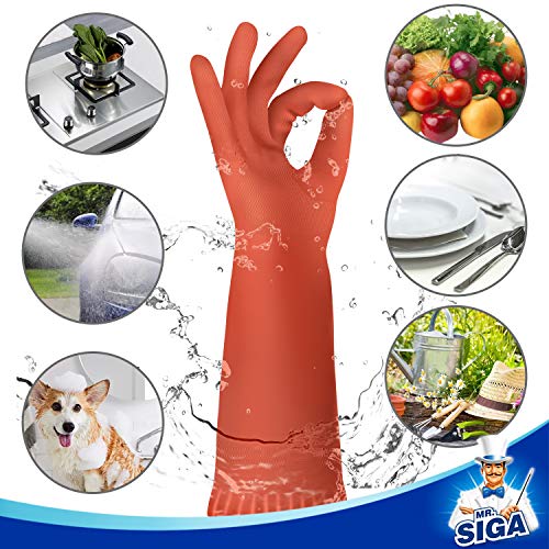 MR.SIGA Reusable Dish Washing Gloves, Household Cleaning Gloves for