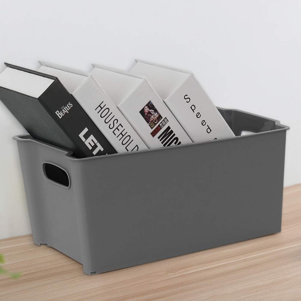 Zerdyne Set of 4 Plastic Storage Cube, Foldable Storage Cubes Basket, Gray - Image 5