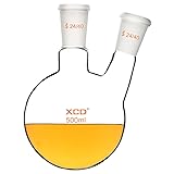 XCD Round Bottom Flask with 2 Necks, Borosilicate