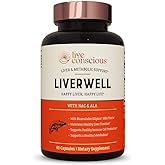 LiverWell Liver Cleanse, Rejuvenation, Metabolic Support - Liver Supplement for Liver Health w/Highly Bioavailable Milk Thistle Extract, N-Acetyl Cysteine, Alpha Lipoic Acid, Zinc, Selenium - 60 Caps