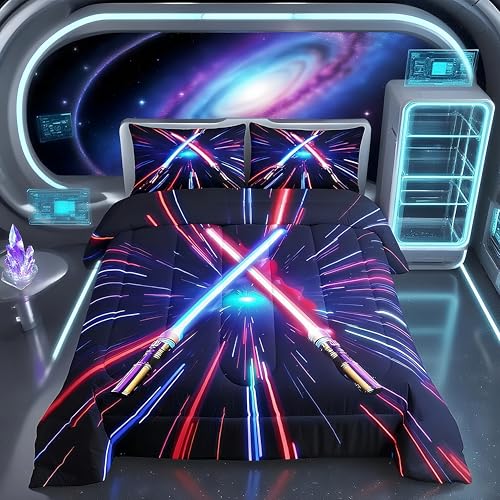 Comforter Set King Size Geometric Lines Stripes Bedding Set