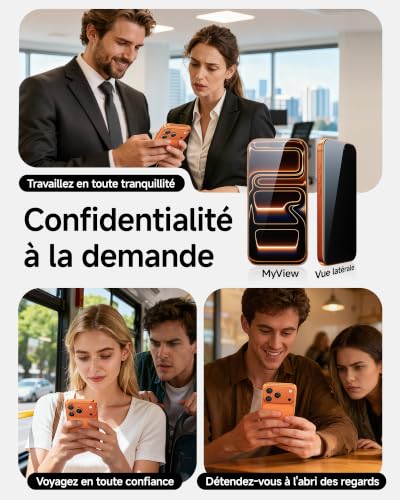 SMARTDEVIL Pack of 2 MyView Anti-Spy Tempered Glass for iPhone 17 Pro | Anti-Espion 28°, Verre Trempé 9H, Pose Sans Bulles, Anti-Éclats, Toucher Fluide, Face ID & Coque Compatibles, SmartPull Box