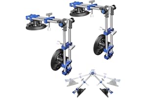 XIIW Right Angle 90-270 Degree Countertop Seam Setter 2 Pack with 7‘’ Vacuum Cups for Seam Joining and Leveling, Professional Stone Setter Installation Tool for Granite, Stone, Marble, Slab Tile