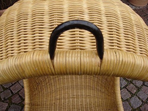 Hängesessel aus Rattan Hängekorb Hängestuhl geflochten Honig – Bild 4