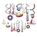 Kristin Paradise 30Ct Nautical Hanging Swirl Decorations, Ahoy Boy Birthday Ceiling Streamers, Baby Shower Theme, Sailor Party Supplies, Cruise Kids Favors, Anchor Sailboat Yacht 1st First Bday Decor