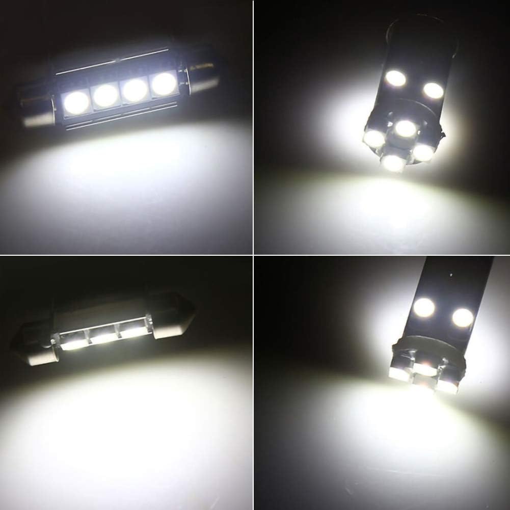 Mayyou 23Pcs Car LED Interior Light Bulb,Universal Canbus Error Free LED Bulbs Kit for Car Interior Dome Map Door Courtesy License Plate Lights BA9S Canbus T10 C5W Xenon-White - Image 4