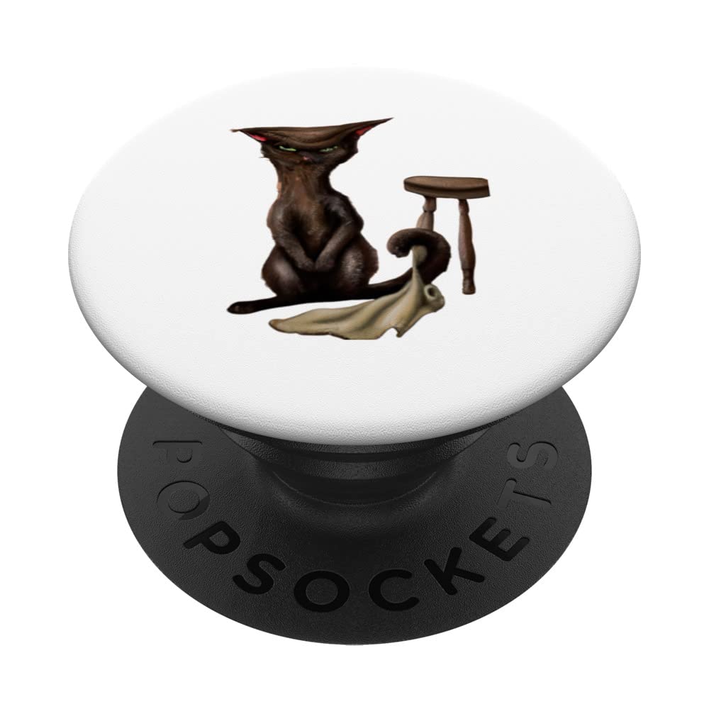 Cat meme cute kitten art meow kitty portrait cat humorous PopSockets Swappable PopGrip
