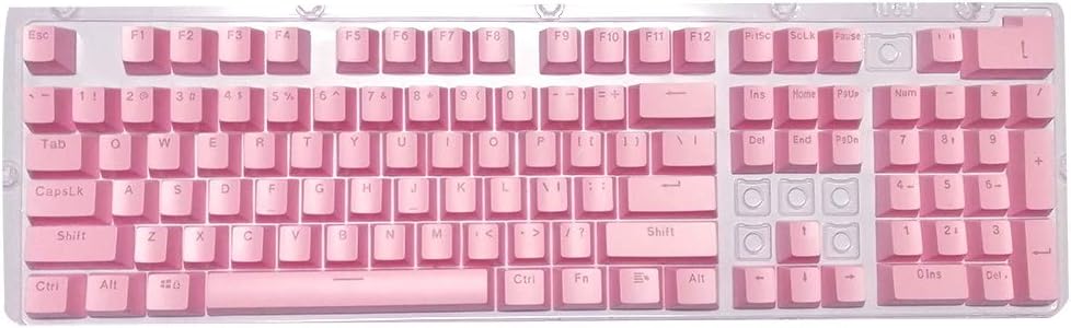 Feicuan Universal 104 Keyset Keycap ABS Colorful Backlit Replacement Key Cap Cover for Mechanical Keyboard (Without Keyboard) - Pink