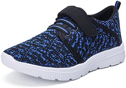 Ukris Kids Lightweight Breathable Sneakers Easy Walk Casual Sport Shoes for Boys Girls(EU 35,Blue)
