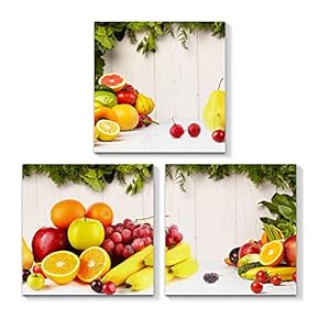 for Living Room Bedroom Home Artwork Foods Paintings x3 Panels
