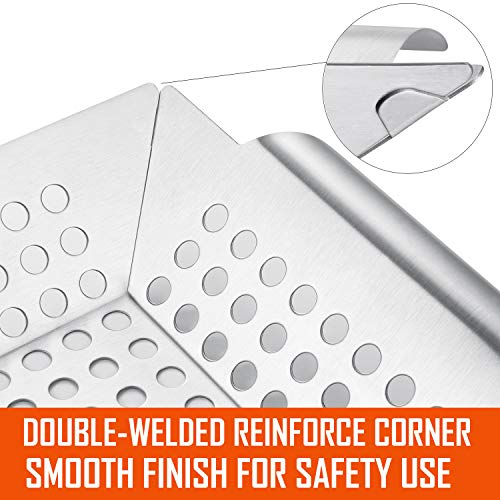 image for Vencino Small Grill Basket - Heavy Duty Stainless Steel Grilling Acces