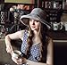 Home Prefer Women's Cotton Essential Summer Hat Fold up Wide Brim Sun Bucket Hat UPF50+ Fishing Hat Beach Sun Hat with Stripes Light Gray