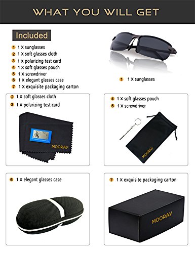 MOORAY Polarized Sunglasses for Men UV Protection Mens Sport Sunglasses for Driving Fishing - Thumbnail 5