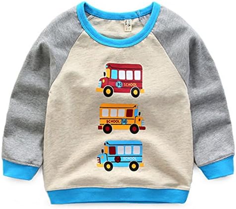 Boys' Girl's kids Dinosaur Car Printing long sleeve Cotton T-Shirts Cartoon Tops