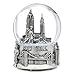 Musical Silver New York City Snow Globe with Sculpture Base [5.5 Inch]