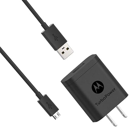 Amazon Com Motorola Turbopower 18 Qc3 0 Charger With 3 3 Foot Micro Usb Cable For Moto E5 Plus E5 Supra G5 Plus G5s G5s Plus G6 Play Forge Not For G6 Or G6 Plus Retail Box