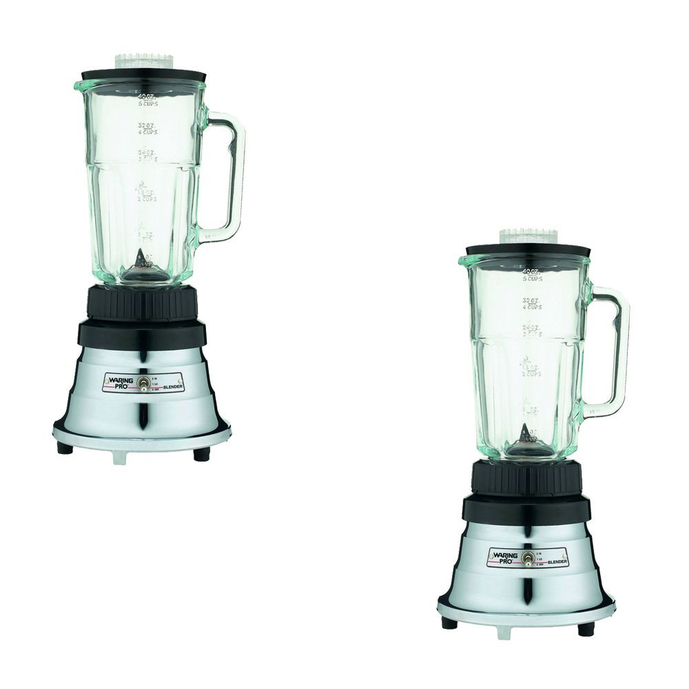 Waring WPB05 Commercial Blender, 350 Watt, 2-Speed Blender - Chrome Base with Glass Carafe